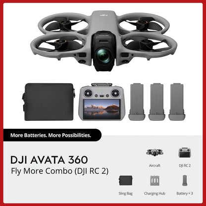 DJI Avata 360 DJI Drones Dual Modes 360° & Single Lens Drone With 1-Inch 8K 360° Imaging for FPV & Aerial Filming 360° Camera Drone With Propeller Guard Elevate 360° View O4+ FHD Video Transmission