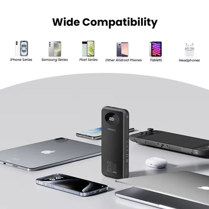 PISEN Power Bank 10000mAh 20W Fast Charging Powerbank With 4 Built-in Cables Smart LED Display For iPhone Samsung Xiaomi iPad Huawei