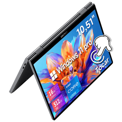 CHUWI MiniBook X 2-in-1 Laptop Intel Core U300 16GB LPDDR4X 512G SSD 10.51 inch FHD 1920x1200 Resolution Ultra-thin Touch Screen Laptop Convenient Office Notebook
