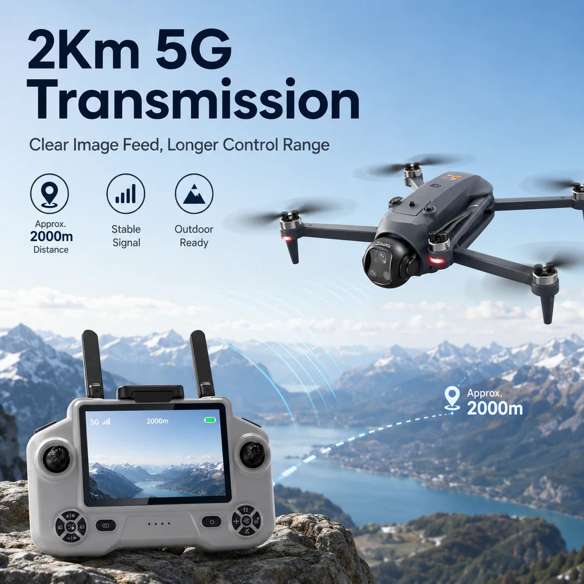 GPS Drone With 5G Screen Remote Lift‑Type Obstacle Avoidance Airdrop Function 180° Electric Adjust Camera Brushless 2KM 5G FPV Quadcopter