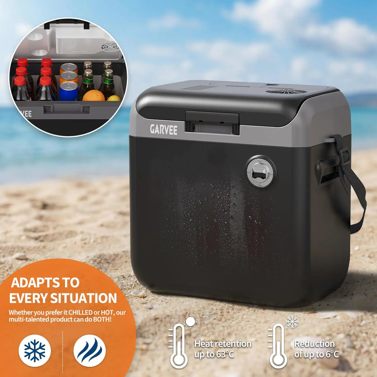 30L Electric Cooler And Warmer Portable Thermoelectric Fridge With 110V AC 12V Car Plug For Car Truck Camping Travel