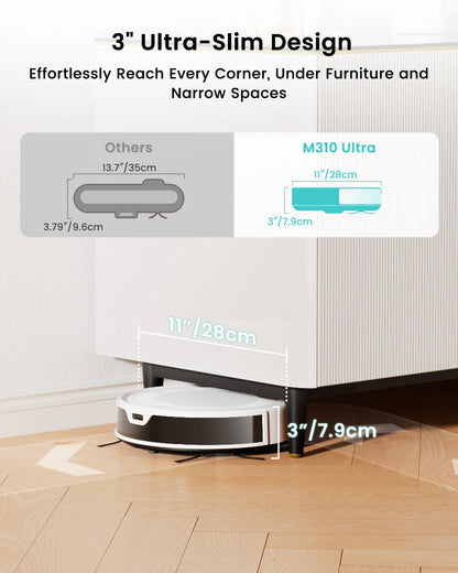 LEFANT M310 Ultra  Robot Vacuum Cleaner with TOF LiDAR Navigation, 6000Pa Suction,150 Minutes, HEPA Filter,  Ideal for Pet Hair
