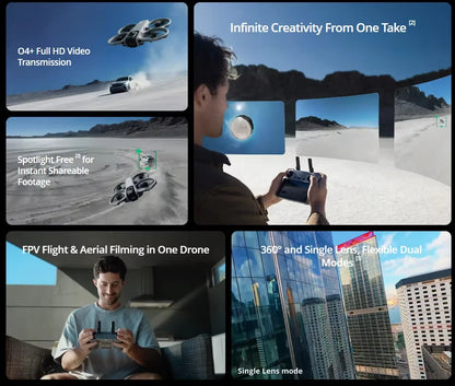 DJI Avata 360 Drones with a Camera & RC2 Remote Controller | Drone 4K Professional Imaging 1-Inch 8K HDR 360° Camera | 20km Transmission | Immersive Cinematic for Adults Content