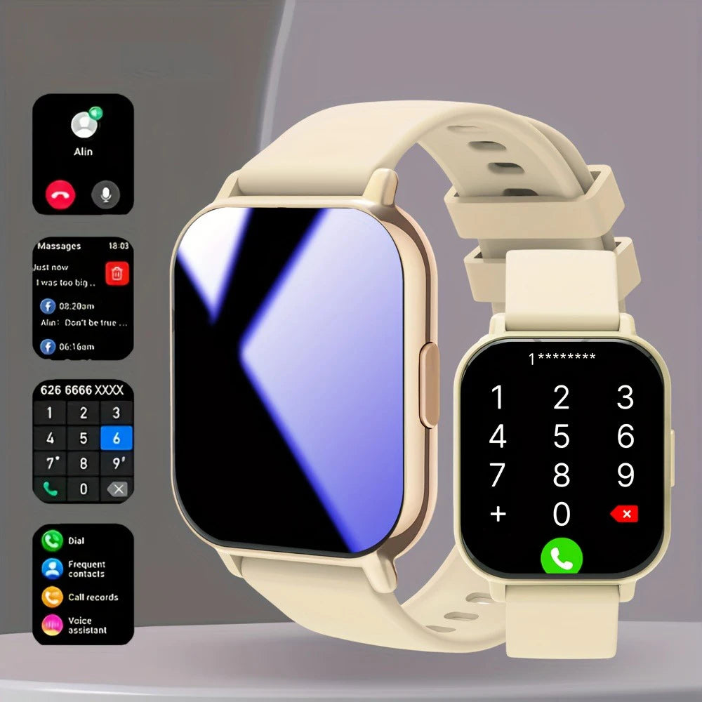 2026 Smart Watch for Men Women Square HD Screen: Wireless Calling with Dial Pad, Frequent Contacts Message Reminder