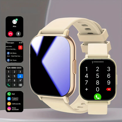 2026 Smart Watch for Men Women Square HD Screen: Wireless Calling with Dial Pad, Frequent Contacts Message Reminder