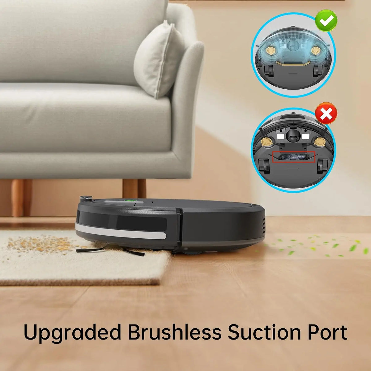 Robot Vacuum for Pet Hair with Tangle-Free Suction, Upgraded Robotic Vacuum Cleaner, 120-Minute Runtime, Self-Charging Vacuum for Home Hard Floors