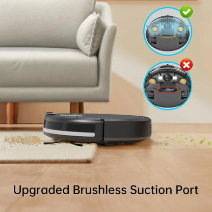 Robot Vacuum for Pet Hair with Tangle-Free Suction, Upgraded Robotic Vacuum Cleaner, 120-Minute Runtime, Self-Charging Vacuum for Home Hard Floors