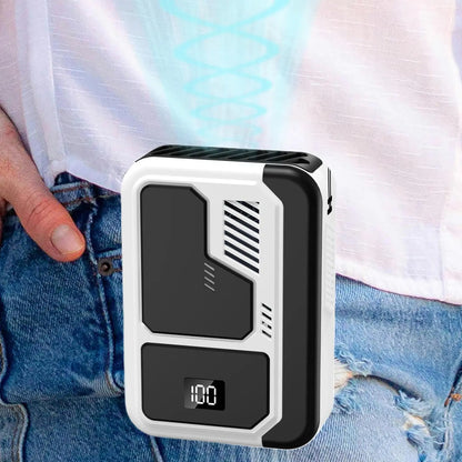 Waist Fan Cooling, Belt Clip Fan, 3-Speed Digital Display Air Cooler with Portable Design Use for Camping Hiking Fishing Beach Gym Travel Accessories, Hot Weather Personal Cooling Appliance