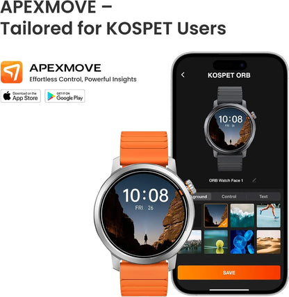 KOSPET ORB Smart Watch For Men Women Lightweight Design Waterproof Bluetooth Call 8 ApexMotion Sport Modes 180 Training Modes