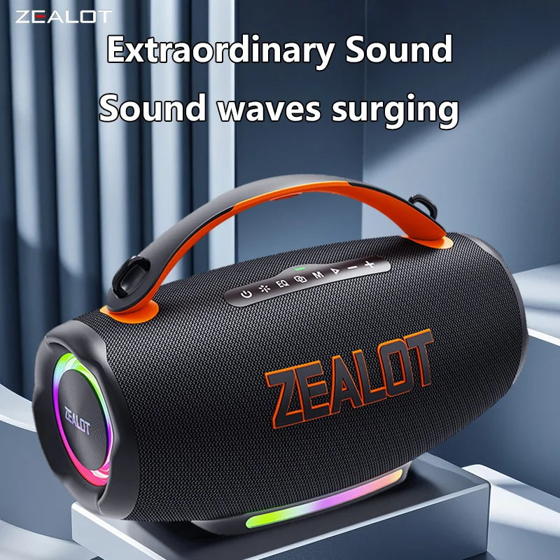 ZEALOT-S167 Portable Bluetooth Speaker 100W Outdoor Wireless Speaker IPX6 Waterproof Party Camping Speaker 12-Hour Battery Life Speaker for Birthday Parties Blue Speaker High-Quality Sound with Excellent Bass