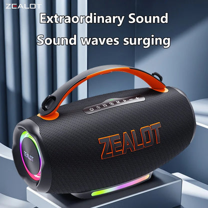 ZEALOT-S167 Portable Bluetooth Speaker 100W Outdoor Wireless Speaker IPX6 Waterproof Party Camping Speaker 12-Hour Battery Life Speaker for Birthday Parties Blue Speaker High-Quality Sound with Excellent Bass