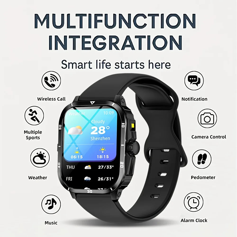 New Smart Watch for Men and Women - Notifications/Text Messages/Multiple Sports Modes/Remote Camera Control/Fitness Tracker, Compatible with iPhone and Android, USB Charging, Smart Connectivity, Modern Style, Clear Screen Dis