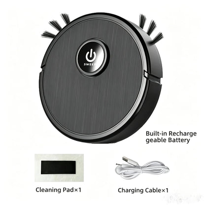 Robot Vacuum Cleaner 3-in-1 Sweeping Mopping Suction, 4.5cm Ultra-Slim Robotic Vacuum with 45dB Low Noise, Smart Obstacle Avoidance, USB Rechargeable Floor Cleaner for Hardwood Floor, Pet Hair, Home Gift