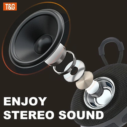 TG352 Bluetooth Speaker with Carry Rope, Bluetooth 5.3 Wireless Audio, USB Rechargeable, Hangs on Bags & Bicycles, Compatible with Phone/PC/Tablet, Great for Travel, Party, Outdoor Use & Gift Giving