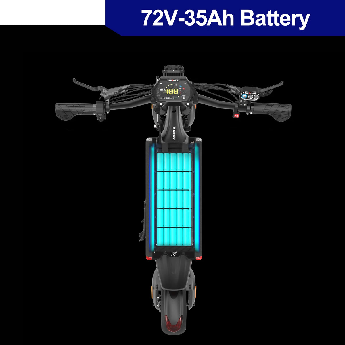 NANROBOT LS7+ Adult Electric Scooter - Fast 75mph Off-Road E-Scooter, Foldable Waterproof 6000W Dual Motor E-Scooter with Suspension, 300-Pound Load Capacity, 45-85 Mile Range, Dual Hydraulic Brakes