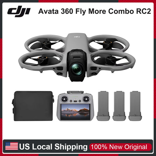 DJI Avata 360 Fly More Combo (RC 2) Drones With a Camera 1-Inch 8K 360° Imaging Avata 360 DJI Drone With Propeller Guard. Includes RC 2 for Precise Control and Three Batteries
