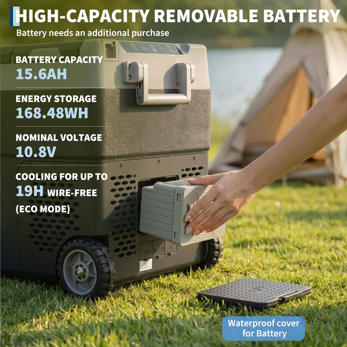 40QT(38L) Car Refrigerator,12/24V DC & 100-240V AC Compressor Electric Cooler,Dual Zone,APP Control,-4℉-68℉,Portable Refrigerator with Wheels for Outdoor Camping,Travel Vehicles Home Use
