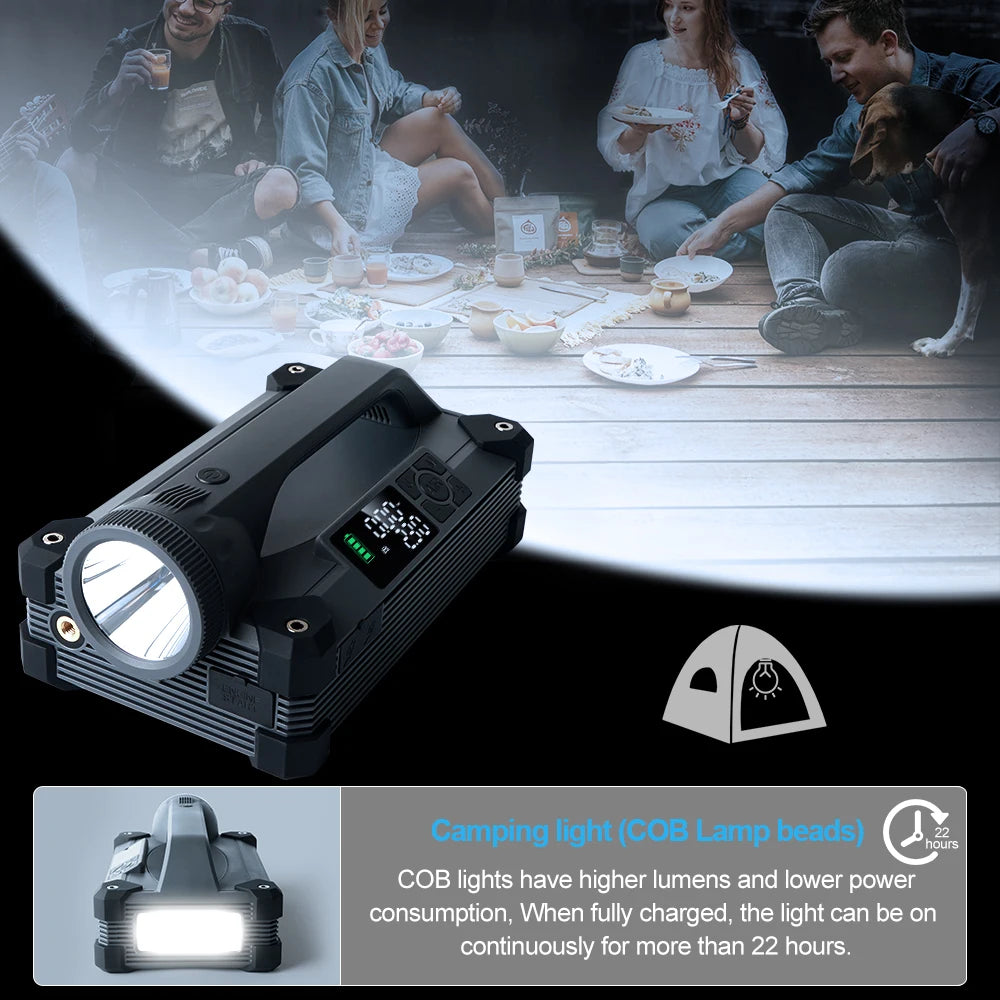 Camason Car Jump Starter 6000A/12V with Air Compressor Tire Inflator for Car,15W Flashlight and Camping, PD 65W Power Bank