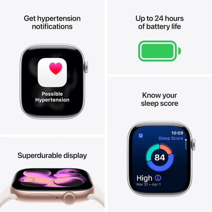 GPS 42mm Smartwatch with Black Aluminum Case and Sport Band - S/M. Sleep, Fitness, Health, Always-On Display, Water Resistant