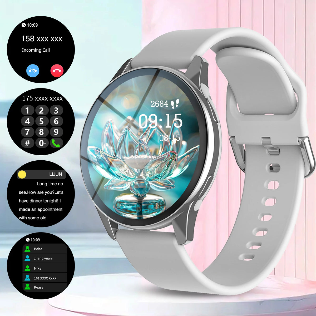 Smart Watch, Wireless Call/Dial, Multi-Sport Mode, Multiple APP Reminders, Suitable for Men and Women, Compatible with IPhone/An