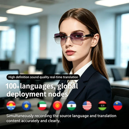 Fashion Smart Audio Sunglasses, Photochromic Lenses Bluetooth Sunglasses, Open‑Ear Built‑in Speaker, Touch Control Hands‑Free Calls Music for Men & Women