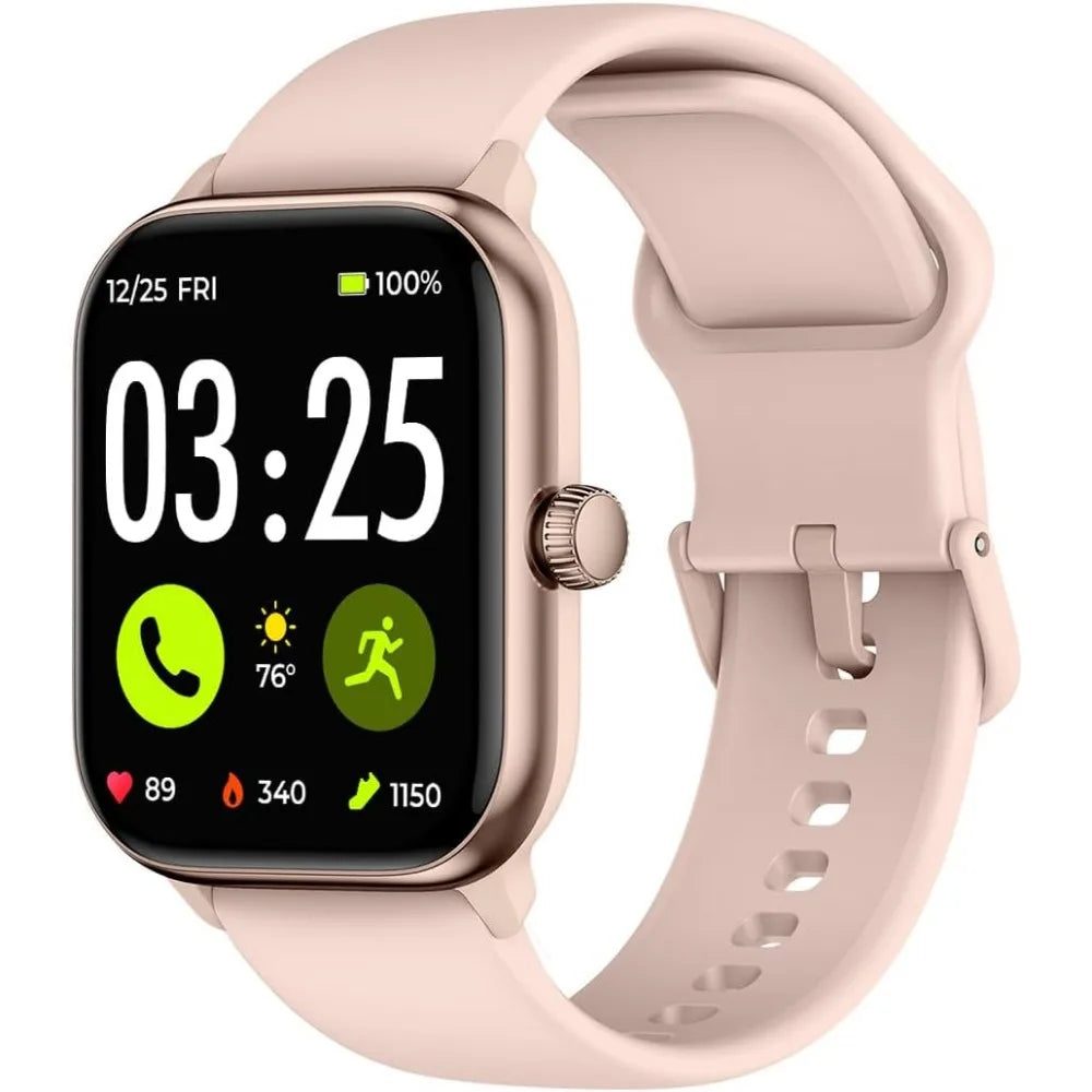 Smartwatch 4: Heart Rate, Sleep, SpO2 Monitor, Pedometer, Fitness Tracker, Call Features, Waterproof, iOS & Android Compatible