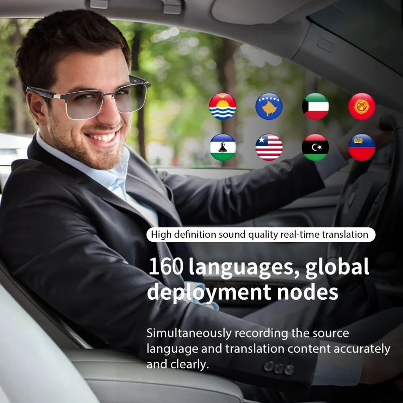 Bluetooth‑Connected AI‑Integrated Unisex Smart Glasses, Photochromic Transition Lenses, Hi‑Fi Sound, HD Hands‑Free Call Function for Outdoor and Daily Office Scenarios