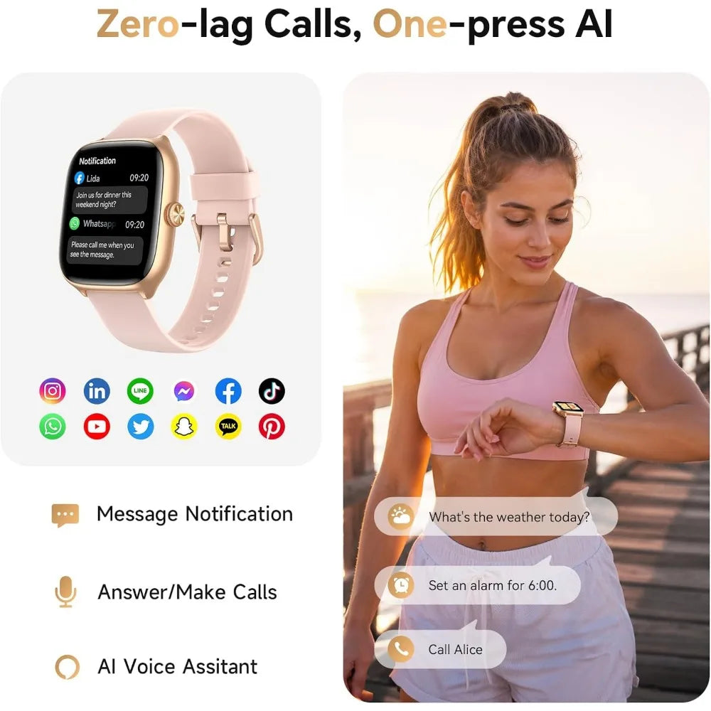Women's 40mm Fitness Watch with 3 Bands, AMOLED Display, 110+ Sports Modes, Heart Rate/Sleep/SpO2 Monitor, 3ATM Waterproof