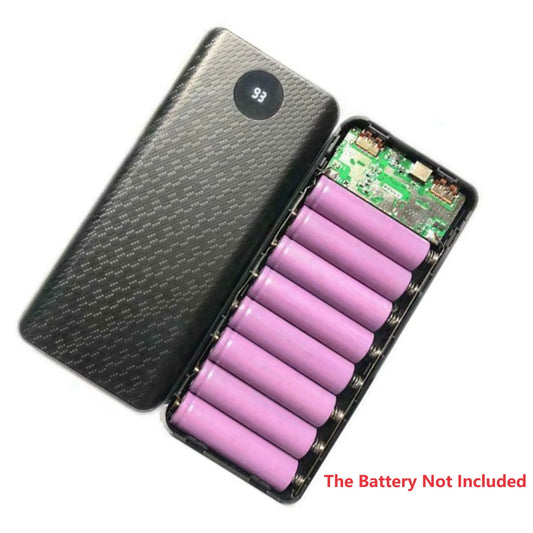 8 Slots 18650 DIY Power Bank Case PD Fast Charging, USB & Type-C Port Battery Storage Box Welding-Free Shell