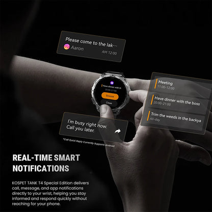 KOSPET TANK T4 Special Edition GPS Smartwatch Men Military Watch with 2 Bracelets 10ATM Offline Maps 180+ Sports Model