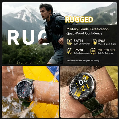 Ulefone Armor Watch Pro 1.5" AMOLED Smartwatch with Built-in GPS, Heart Rate Monitoring, Sports Watch for Men & Women