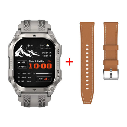 2026 KOSPET PULSE 2 Rugged Military Smartwatch Men Dual Band GPS 6 GNSS AMOLED 1.96" 5ATM IP69 LED Flashlight 170+ Sports