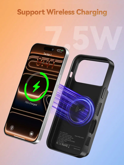 NEWDERY 9300mAh Battery Case for iPhone 17 Pro Max 17Pro 17 Air Wireless Charging Case Battery Pack Portable Power Bank Cover
