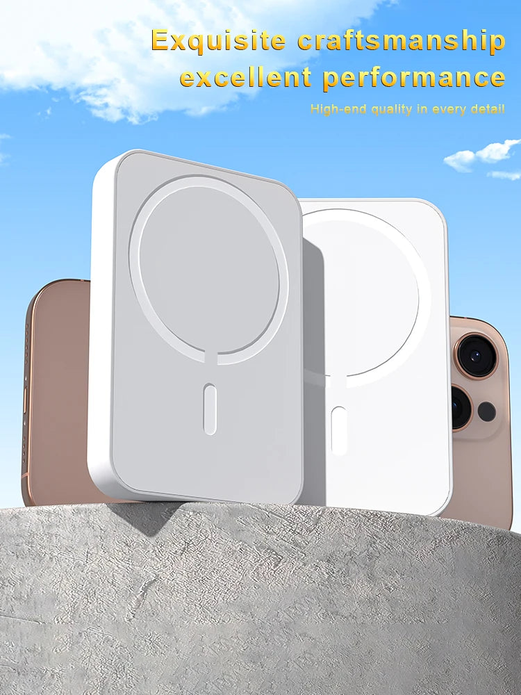 Magnetic Wireless Power Bank, 15W Wireless Quick Charge & 22.5W PD Wired Fast Charging Portable External Battery Pack Compatible with Smartphones