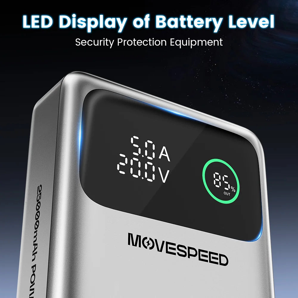 MOVESPEED M25PRO 25000mAh Power Bank 140W PD3.1 Fast Charge Portable External Battery Charger for iPhone Samsung