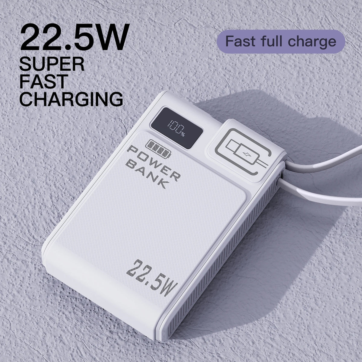 TQQDCI 10000mAh Portable Power Bank PD-C22.5W Dual Charge with Fast Charging Type-C Cable Compatible with iPhone And Samsung