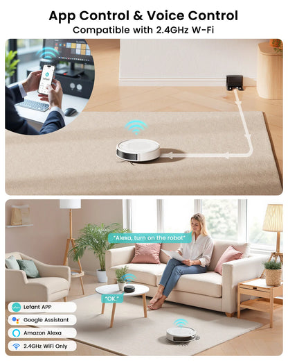 LEFANT M310 Ultra  Robot Vacuum Cleaner with TOF LiDAR Navigation, 6000Pa Suction,150 Minutes, HEPA Filter,  Ideal for Pet Hair