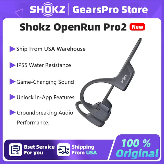 SHOKZ OpenRun Pro 2 S820/S821 Sports Headphones Open Ear Earphones Bluetooth 5.3 Noise Cancelling Microphone IP55 Waterproof