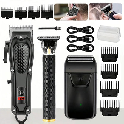4-in-1 Electric Hair Clipper Set for Men Rechargeable Cordless Hair Trimmer Grooming Kit for men Beard Cutting Machine Nose Hair trimmer Electric Shaver Birthday Christmas Gift For Family
