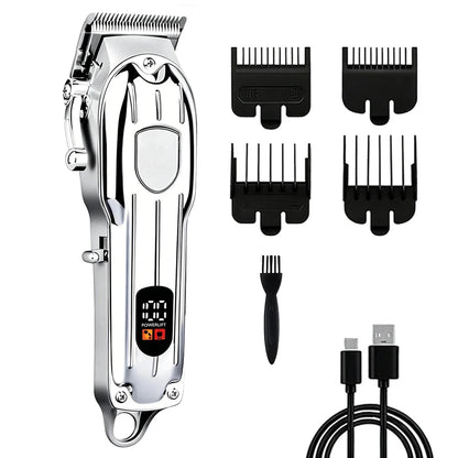 Professional Hair Clipper and Trimmer Set Rechargeable Electric Haircut Machine with LCD Display Barber Shears Grooming Kit for Men,Holiday Gift For Men