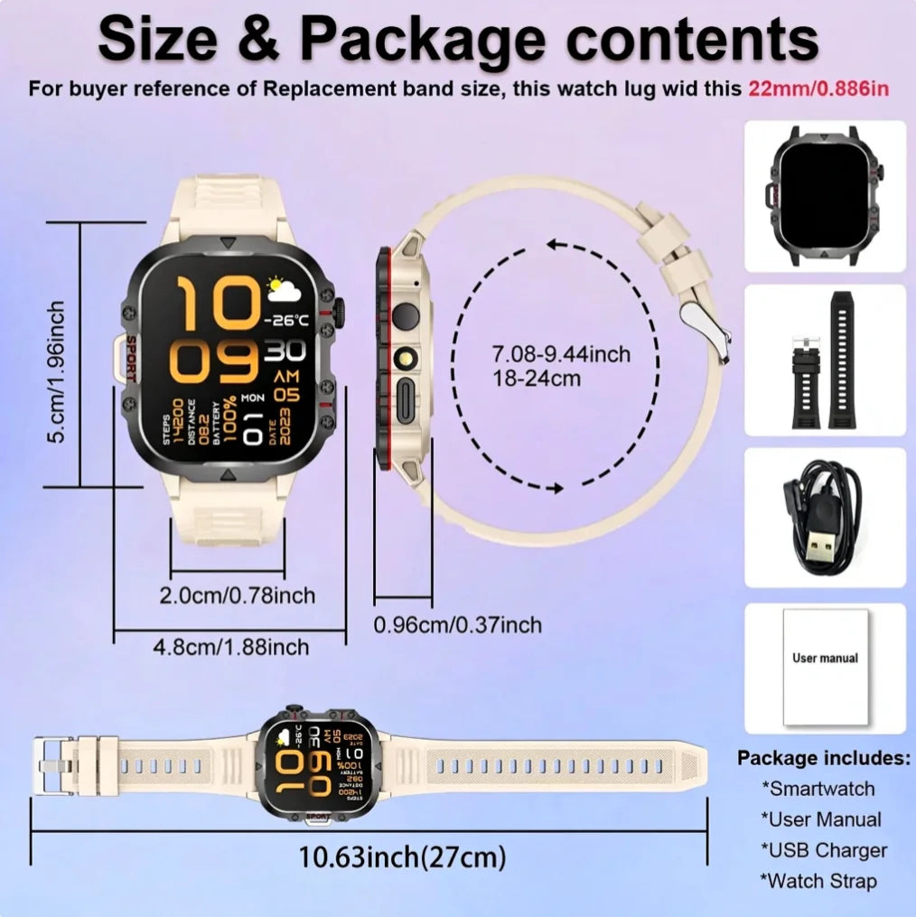 2026 New Smart Watch, Supports Calling | Unisex | Text Messaging | Multiple Sports Modes | Remote Camera Control | Fitness Tracker, Compatible with Iphone And Android, USB Charging, Smart Connectivity, Clear Screen Display, I