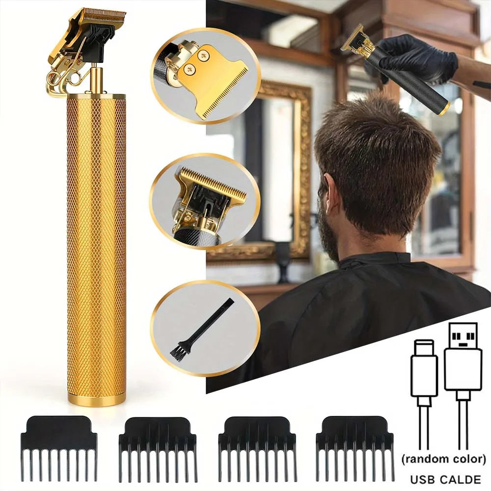 Professional Hair Clippers for Men Professional - Cordless Barber Clippers for Hair Cutting & Grooming Rechargeable Beard Trimmer USB Rechargeable Grooming Kit with 4 Guide Combs & Cleaning Brush