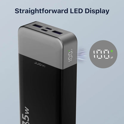 JUOVI Portable Power Bank 35W 20000mAh Battery Pack Fast Charging, PD3.0 QC4.0 Phone Battery Pack with LED Display for iPhone 17 16 15 14, Galaxy, Tablet, Switch, Etc