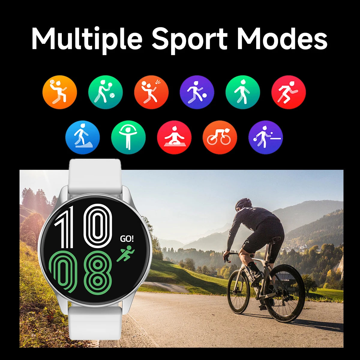 New Smartwatch for Men and Women,Wireless Calling,Multiple Sports Modes,Fitness Tracker, Suitable for IPhone and Android,Silicone Strap, ,Unisex, Ideal As A Gift