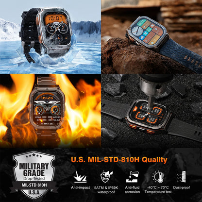KOSPET TANK M3 Ultra GPS Smart Watch For Mentainless Steel Smartwatch 5ATM IP69K Waterproof Bluetooth Call Health Monitor