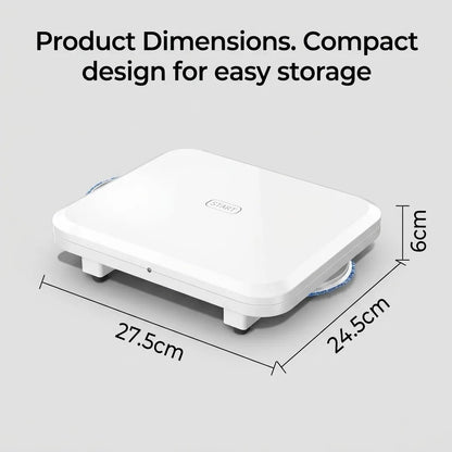 Robot Mop Cleaner, Automatic Dual Turntable Smart Mopping Machine for Hard Floors, Wet and Dry Use, Slim 6cm Low Profile for Under Furniture, Intelligent Home Floor Sweeper, 27.5 x 24.5cm