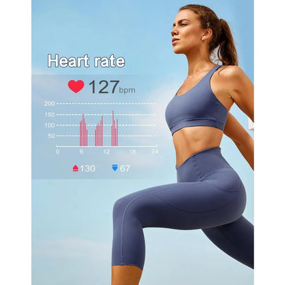 Round Fitness Tracker: Call/Answer, Multi-Device Compatible, Heart Rate & Sleep Monitor, Water-Resistant Gold Watch