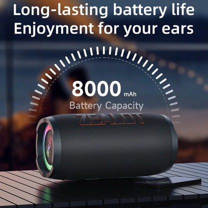 ZEALOT-S76 50W Portable Bluetooth Speaker Wireless Waterproof Outdoor IPX6 Stereo Bass Music Track Speaker Sound Box