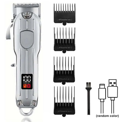 Professional Hair Clippers for Men Professional - Cordless Barber Clippers for Hair Cutting & Grooming Rechargeable Beard Trimmer USB Rechargeable Grooming Kit with 4 Guide Combs & Cleaning Brush
