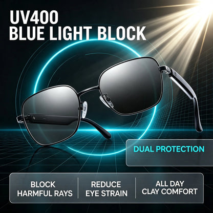 Intelligent Photochromic Smart Sunglasses, Automatically Adjust Light Transmittance, UV Protection & Blue Light Blocking Glasses for Men Women